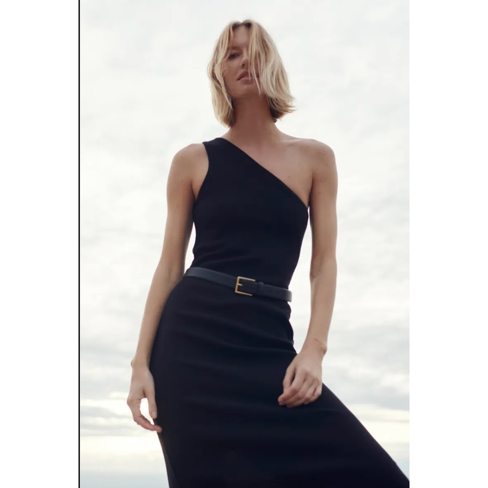 soldout.nyc The One And Only Dress Large Black Ribbed One Shoulder Maxi - Picture 7 of 7
